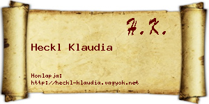 Heckl Klaudia névjegykártya